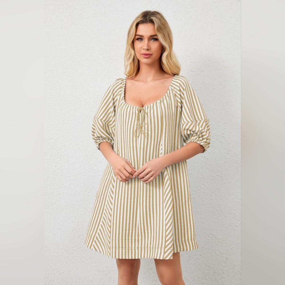 Women's Striped Mini Dress - Picture 9 of 16